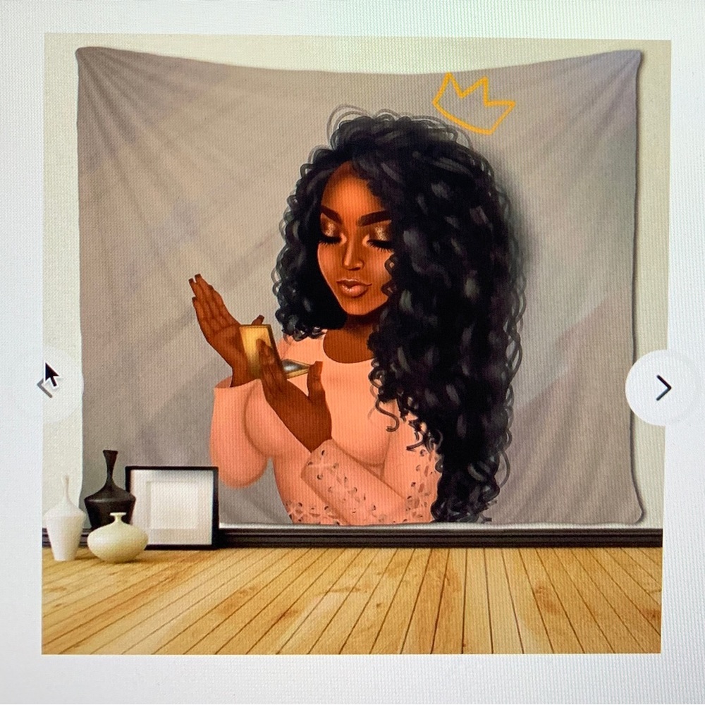 SARA NELL Black Art Tapestry